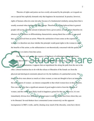 Is John Stuart Mills ulitilarianism a sound basis for his liberal feminism