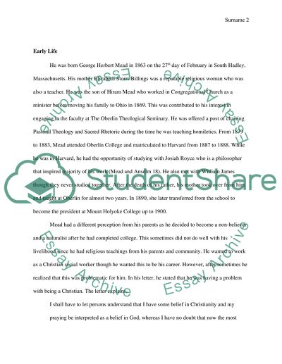 George Mead as the Father of Social Psychology and Symbolic Interactionism