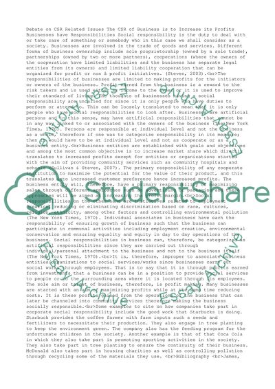 Debate on CSR related issues