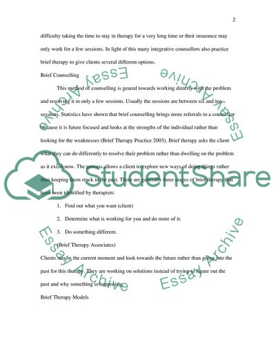 Brief Counselling as a Way Forward for the Integrative Counsellor