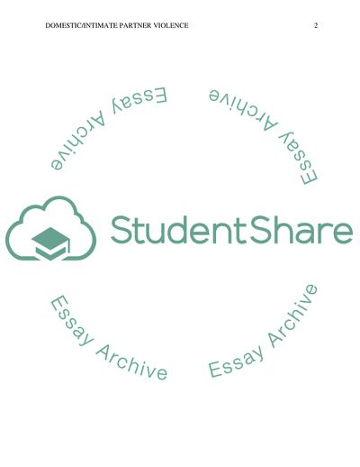 Domestic or Intimate Partner Violence