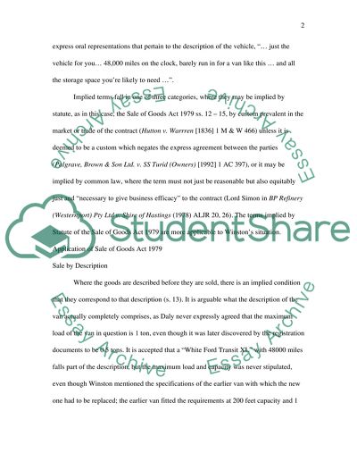 Legal Issues of the Statute of the Sale of Goods Act 1979