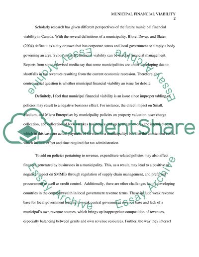 Future Municipal Financial Viability in Canada