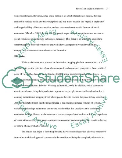 Success in Social Commerce