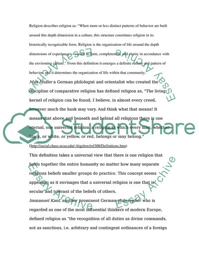 A paper about the nature of religion