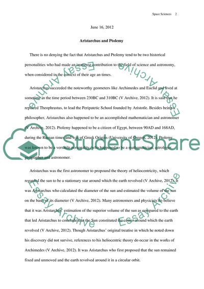 Aristarchus and Ptolemy