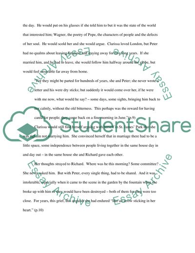 Relationship between two of the characters in the novel: MRS DALLOWAY by:Virginna Woolf