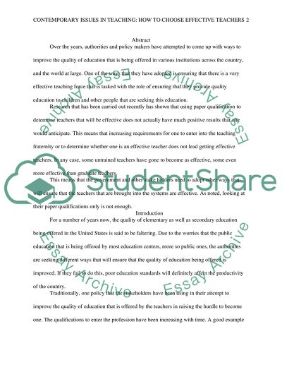 Contemporary Issues in Teaching