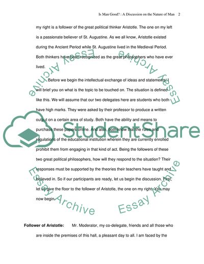 The Nature of Man: Is Man Good