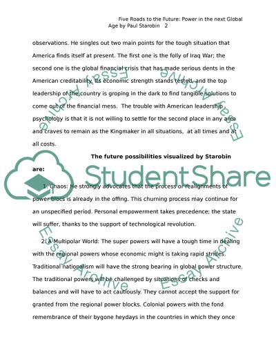 Five Roads to the Future: Power in the Next Global Age By Paul Starobin