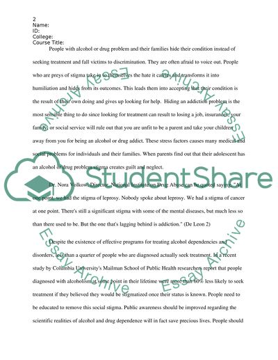 What Is Meant By The Stigma Of Alcohol Or Drug Programs How Might Such Stigmas Be Overcome