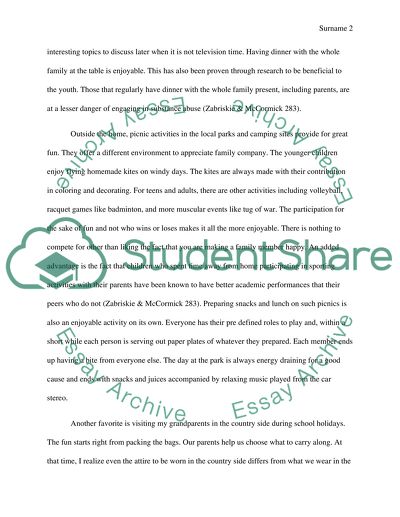 Favorite Thing to Do with a Family