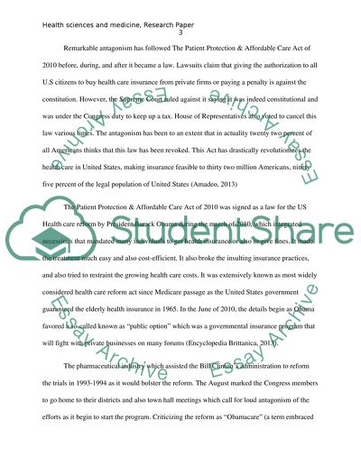 The Patient Protection & Affordable Care Act of 2010