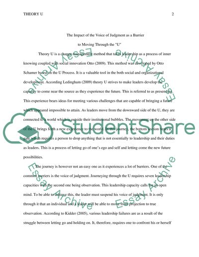Reflectiv Writing - The Impact of the Voice of Judgment as a Barrier to Moving Through the U