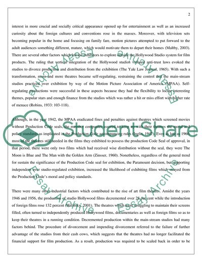 Correlation Between Paramount Decrees in 1948 and the Boom of Art Houses in 1950s