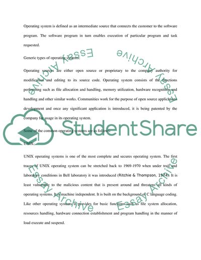 Different Operating Systems