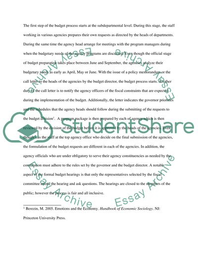 Budgeting Process for the State of New York