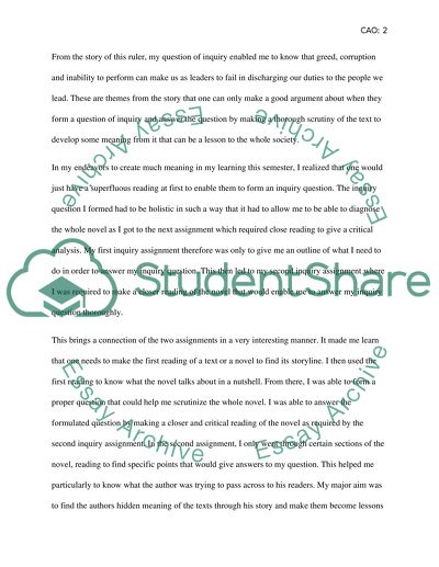 student reflection examples