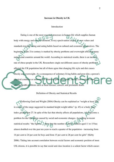 Increase in Obesity in UK