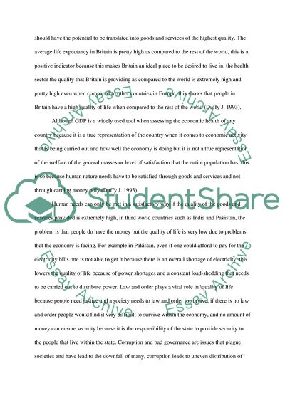 GDP as a Good Indicator of the Economic Health