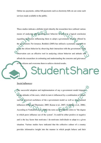 The Successful Adoption and Implementation of E-government Model
