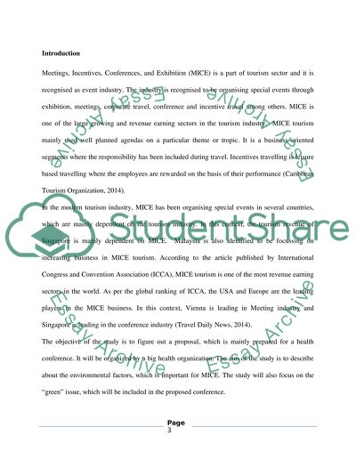 Green Issues and Organising Conference in Relation to the MICE Sector