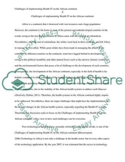 Challenges of Implementing Health IT on the African Continent