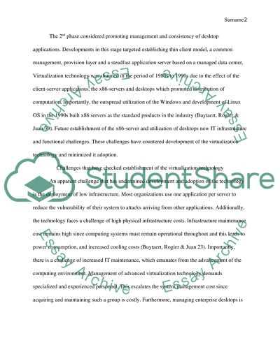 The Development and Achievements of the Virtualized Servers