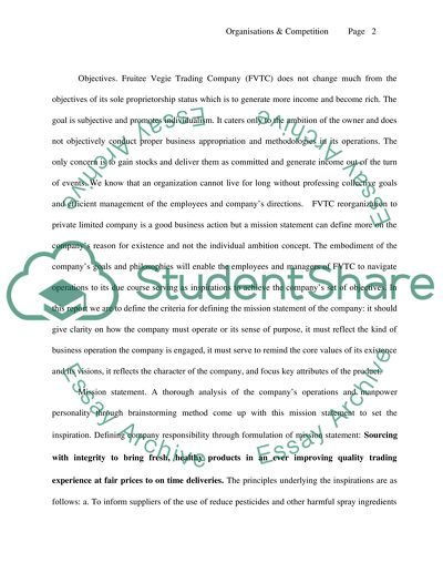 Organisations & Competition Concept: Managing the Environment