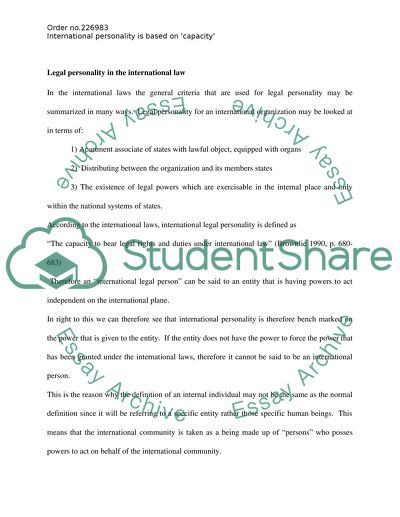 International Personality