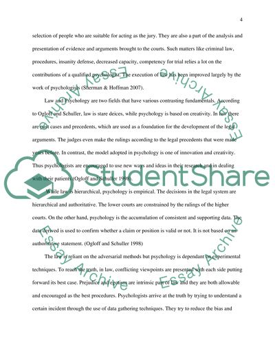 Whether or Not Psychology Should Be Included in Law