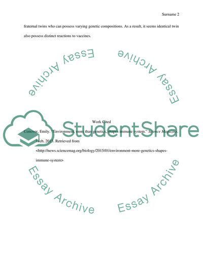 Environment, More Than Genetics, Shapes Immune System