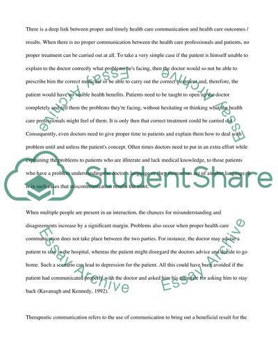 Personal and Professional Health Care Communication