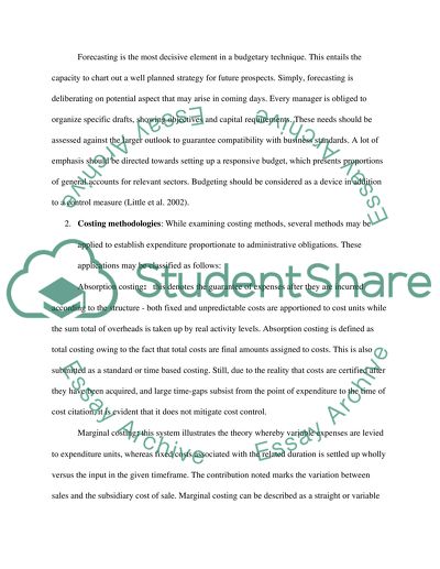 Budget Control Methodology