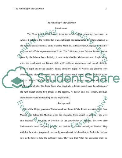 The Founding of the Caliphate