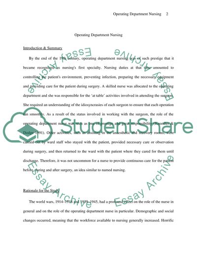 Operating Department Nursing