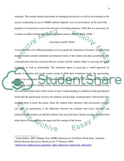 The Planning for Learning for Special Needs Students