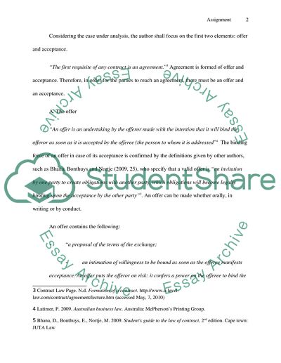 Contract Law - the Rules of Offer and Acceptance