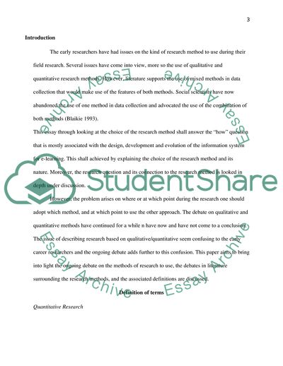 Choice of Research Method