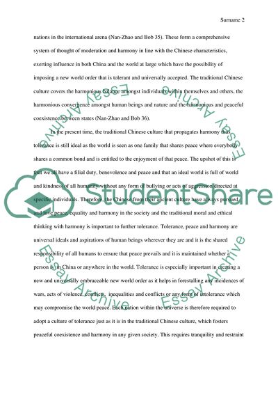 Traditional Chinese Culture in Todays Dialogue among World Cultures