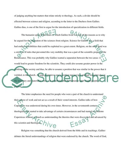 Thesis Generator For Essay Example Informative Essay also Descriptive Essay Structure Galileos Distinction Between Science And Religion Essay Essay About School Life
