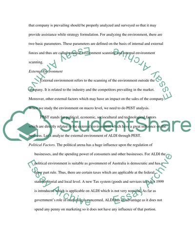 International Strategic Management: ALDI Case