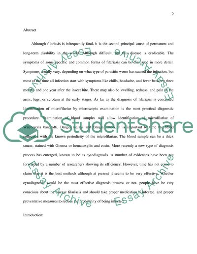 Filariasis as a Mysterious Disease