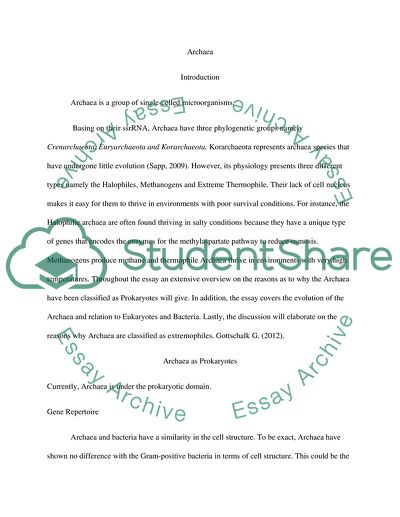 Archaea as a Group of Single-Celled Microorganisms