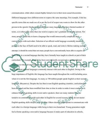 Is It Possible and Useful to Establish an Official World Language