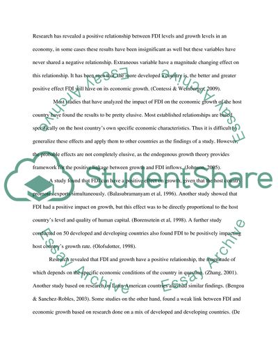 The Impact of Inward Foreign Direct Investment on Host Countries