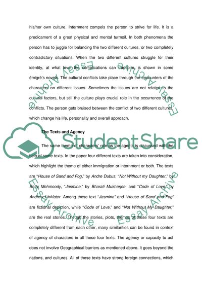 Agency and Responsibility. House of Sand and Fog, and other texts