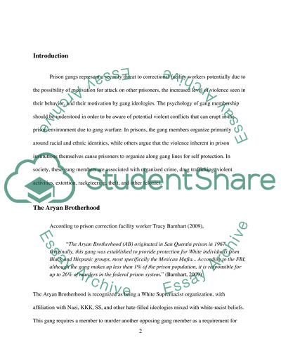 Security Threat Groups/Gangs In Prison