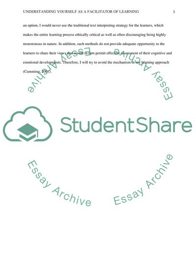 Understanding Yourself as a Facilitator of Learning