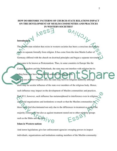 Church-State Relations in Western Societies